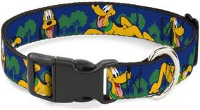 img 3 attached to 🐾 Buckle-Down Pluto 4-Poses/Landscape Plastic Clip Collar, Blue/Green, 1" Wide - Fits 15-26" Neck (Large)