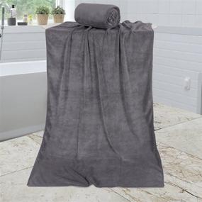 img 2 attached to JML Microfiber Bath Towel 2 Pack - Oversized, Soft and Super Absorbent, Grey - Ideal for Sports, Travel, Fitness, Yoga and More!