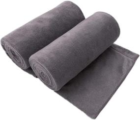 img 4 attached to JML Microfiber Bath Towel 2 Pack - Oversized, Soft and Super Absorbent, Grey - Ideal for Sports, Travel, Fitness, Yoga and More!