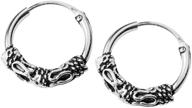 ⭐ boho bali filigree vintage s925 sterling silver endless round sleeper cartilage small hoop earrings - fashionable huggie hoops jewelry, hypoallergenic pierced accessories for women, men, and girls (12mm). logo