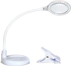 img 4 attached to 🔍 Brightech LightView Pro Flex 2 in 1: Powerful Magnifier Lamp with LED Light - Base Stand & Clamp Included - Ideal for Reading, Crafting, and Hobbies