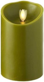 img 4 attached to 🕯️ Liown Moving Flame Candle: Remote Ready LED Battery Operated Flameless Candles with Timer - Sage Green (5" size)