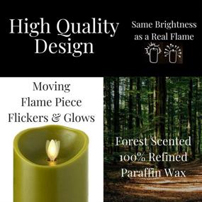 img 3 attached to 🕯️ Liown Moving Flame Candle: Remote Ready LED Battery Operated Flameless Candles with Timer - Sage Green (5" size)