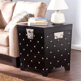 img 3 attached to SEI Furniture Black Nailhead Storage Trunk: End Table