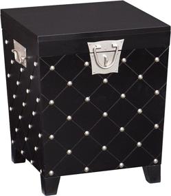 img 4 attached to SEI Furniture Black Nailhead Storage Trunk: End Table