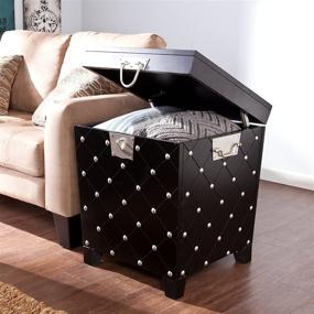 img 1 attached to SEI Furniture Black Nailhead Storage Trunk: End Table