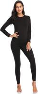 🔥 stay cozy in style: black women's winter thermal fleece bottoms for lingerie, sleep & lounge logo