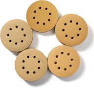 versatile s satc 5 inch sanding discs 100pcs: highly efficient 60/80/120/150/220 grits gold sanding discs with hook and loop, perfect for orbital sander - 8 holes sandpaper included logo