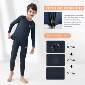 img 1 attached to 🧥 Stay Cozy and Warm with our Fleece Compression Thermal Underwear for Boys!