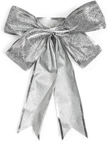 img 2 attached to Christmas Bows Wrapping Silver Glitter