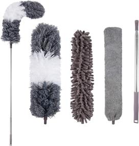 img 4 attached to 🧹 Versatile Microfiber Duster with Extension Pole: Stainless Steel, 30-100 Inches – Perfect for Cleaning Ceiling Fan, High Ceilings, Blinds, Furniture, Cars