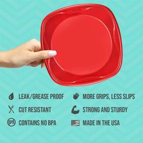 img 3 attached to 🍽️ SOLO Cup Company Red Party Plastic Plates, 10in - 120 Count