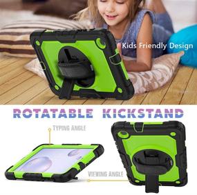 img 1 attached to 📱 Sibheitu Galaxy Tab A 8.4 Case 2020 with Screen Protector & Pen Holder: Durable, Rugged Protective Cover in Green for Kids, with Stand, Handle & Shoulder Strap