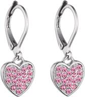 💖 surgical steel hypoallergenic girls children's earrings - multicolored/pink heart leverback kids jewelry logo