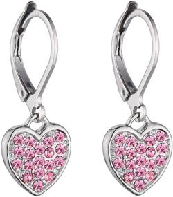 img 4 attached to 💖 Surgical Steel Hypoallergenic Girls Children's Earrings - Multicolored/Pink Heart Leverback Kids Jewelry