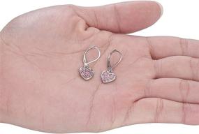 img 2 attached to 💖 Surgical Steel Hypoallergenic Girls Children's Earrings - Multicolored/Pink Heart Leverback Kids Jewelry