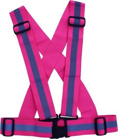 img 4 attached to 🔆 High Visibility Elastic Reflective Safety Vest Harness Jogging Strap by SpeedyWeb for Enhanced Visibility and Safety