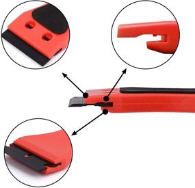 img 2 attached to 🔪 EHDIS Plastic Razor Scraper with Long Handle - 2pcs, 6-inch Adhesive Remover Tool | Includes 100 Double-Edge Blades for Window Tint Vinyl Scraper Decal Sticker Glue Remover