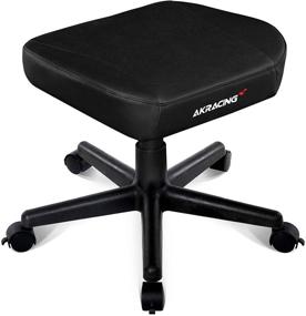 img 4 attached to AKRacing Footstool Leather Height Adjustable Ottoman