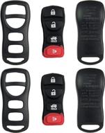 🔑 keyless2go kbrastu15 fcc replacement shell case & 4 button pad for remote key fob - shell only (2 pack) logo