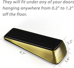 img 2 attached to 🚪 Set of 2 Premium Door Stops - Heavy Duty Door Stoppers - Securely Holds Doors in Place - Rubber and Zinc Alloy Construction - Ideal for Home and Office - Works on All Door Types (Bronze Tone)