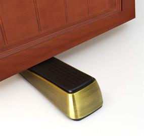 img 3 attached to 🚪 Set of 2 Premium Door Stops - Heavy Duty Door Stoppers - Securely Holds Doors in Place - Rubber and Zinc Alloy Construction - Ideal for Home and Office - Works on All Door Types (Bronze Tone)