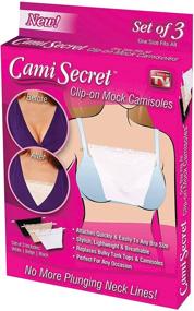 img 1 attached to 👚 Cami Secret Clip On Mock Camisoles (3 Pack) - Perfect Blend of Elegance and Versatility in White, Black, and Beige