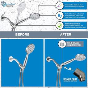 img 2 attached to Premium All Metal Hand Held Shower Head with Hose and Holder: Brushed Nickel, 3 High Pressure Sprays, 2.5 GPM Flow Rate