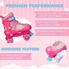 img 1 attached to 👟 VERENO Kids Roller Skates: Adjustable Light-Up Wheels for Girls and Boys, Ages 3-12 - Perfect Women's Gift!