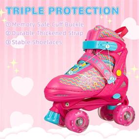 img 2 attached to 👟 VERENO Kids Roller Skates: Adjustable Light-Up Wheels for Girls and Boys, Ages 3-12 - Perfect Women's Gift!