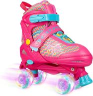 👟 vereno kids roller skates: adjustable light-up wheels for girls and boys, ages 3-12 - perfect women's gift! logo