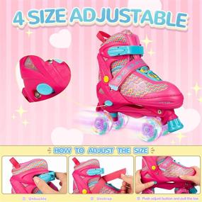 img 3 attached to 👟 VERENO Kids Roller Skates: Adjustable Light-Up Wheels for Girls and Boys, Ages 3-12 - Perfect Women's Gift!