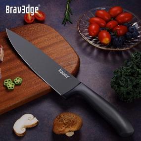 img 3 attached to Bravedge Chef Knife Set - Includes 8'' Chef Knife and 7'' Santoku Knife - 2 Piece Kitchen Knives with Gift Box - High Carbon Stainless Steel Blades and Ergonomic Handles - Enhance Your Culinary Experience