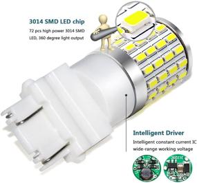 img 3 attached to 🔆 High Power Phinlion 3157 LED Light Bulb with Super Bright 3014 72-SMD Chips for Backup Reverse Brake Tail Turn Signal Lights, compatible with 3156, 3057, 3457, 4057, 4157, 3157 LED Bulbs - 6000K Xenon White