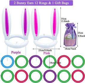 img 2 attached to 🐰 PTFNY 2 Pack Inflatable Bunny Rabbit Ears Ring Toss Game for Easter Party Supplies - Includes 12 Rings, Perfect for Family & Kids' Parties - With Bonus Gift Bag