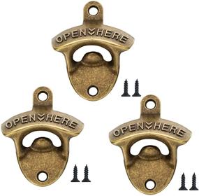 img 4 attached to 🍺 YKLIGTN 3 Pcs Vintage Bronze Wall Mounted Beer Bottle Openers, Suitable for Bars, Hotels, and Homes - Latest Design (bronze, pack of 3)