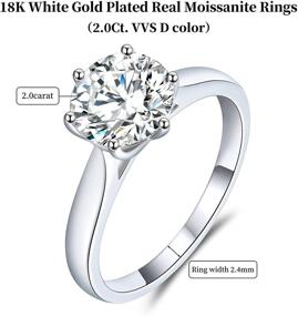 img 2 attached to 💍 Exquisite Handmade Platinum Engagement Rings: Dazzling Moissanite Diamond Promise Rings for Women – Perfect Anniversary & Wedding Bands Jewelry Gift!