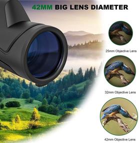 img 1 attached to High Power HD Monocular Telescope with Smartphone Holder Tripod – 12x42 Suob, Waterproof BAK4 Prism for Bird Watching, Hunting, Traveling, Camping, Concerts