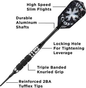 img 2 attached to 🎯 Viper by GLD Products Desperado 80% Tungsten Soft Tip Darts: Iron Cross, 18g with Storage/Travel Case - Black