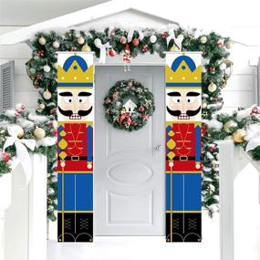 img 4 attached to 🎄 Outdoor Christmas Nutcracker Banner Decorations - KERIQI Soldier Model Nutcracker Banners for Front Porch, Garden, Yard, Exterior - Xmas Party Home Decor