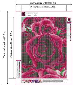 img 3 attached to 🌹 Round Full Drill 5D Fashion Diamond Painting Kit for Home Wall Décor - DIY Diamond Painting by Number for Adult and Kids (Rose, 30x40cm)