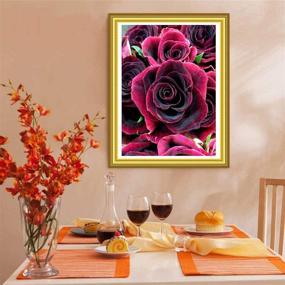 img 2 attached to 🌹 Round Full Drill 5D Fashion Diamond Painting Kit for Home Wall Décor - DIY Diamond Painting by Number for Adult and Kids (Rose, 30x40cm)