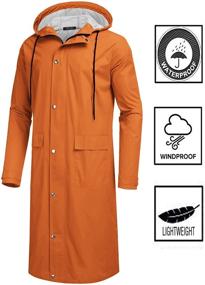 img 3 attached to 🌧️ COOFANDY Men's Waterproof Lightweight Active Long Raincoat with Hood - Ideal Rain Jacket for All-Weather Protection