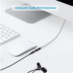 img 2 attached to 🎧 6ft 3.5mm Headphone Extension Cable, CableCreation Stereo Audio Extension Cable Adapter [2-Pack], Male to Female with Gold Plated Connector