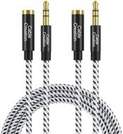 🎧 6ft 3.5mm headphone extension cable, cablecreation stereo audio extension cable adapter [2-pack], male to female with gold plated connector logo