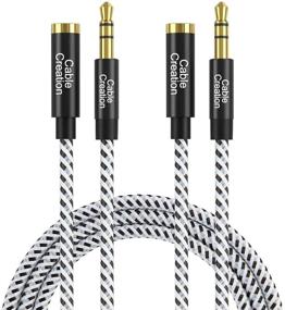 img 4 attached to 🎧 6ft 3.5mm Headphone Extension Cable, CableCreation Stereo Audio Extension Cable Adapter [2-Pack], Male to Female with Gold Plated Connector