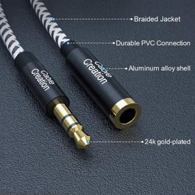 img 3 attached to 🎧 6ft 3.5mm Headphone Extension Cable, CableCreation Stereo Audio Extension Cable Adapter [2-Pack], Male to Female with Gold Plated Connector