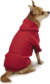 img 3 attached to 🐶 Casual Canine Small Dog Hoodie, 12" Size, Stylish Red Color