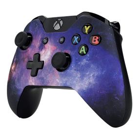 img 1 attached to 🌌 Nebula Galaxy Patterned Soft Touch Faceplate Cover & Grip Replacement Kit for Xbox One Controller (Model 1537/1697)