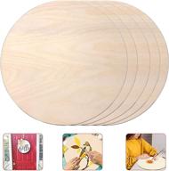 🎨 sophie's crafts 5-pack of unfinished round wood circles - 0.2 inch thickness for diy crafts and projects - 18 inch diameter logo